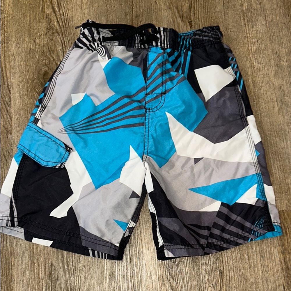 Men's Blue and Black Swim Shorts